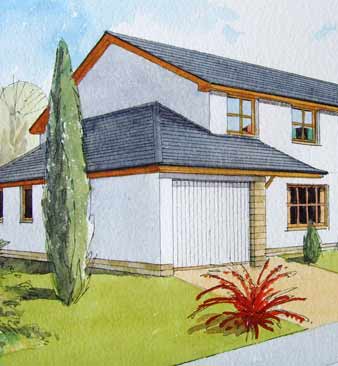 Artists impression of 3 bedroom house style